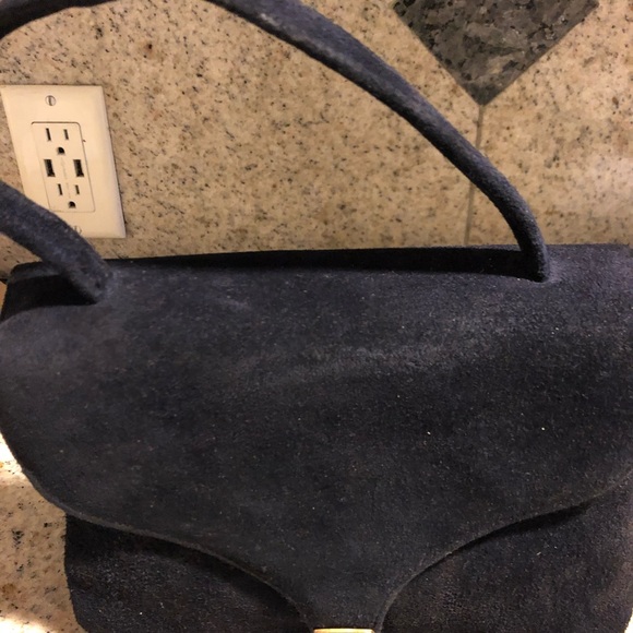 VINTAGE LUCA LUCA Blue Suede Purse - Picture 3 of 10